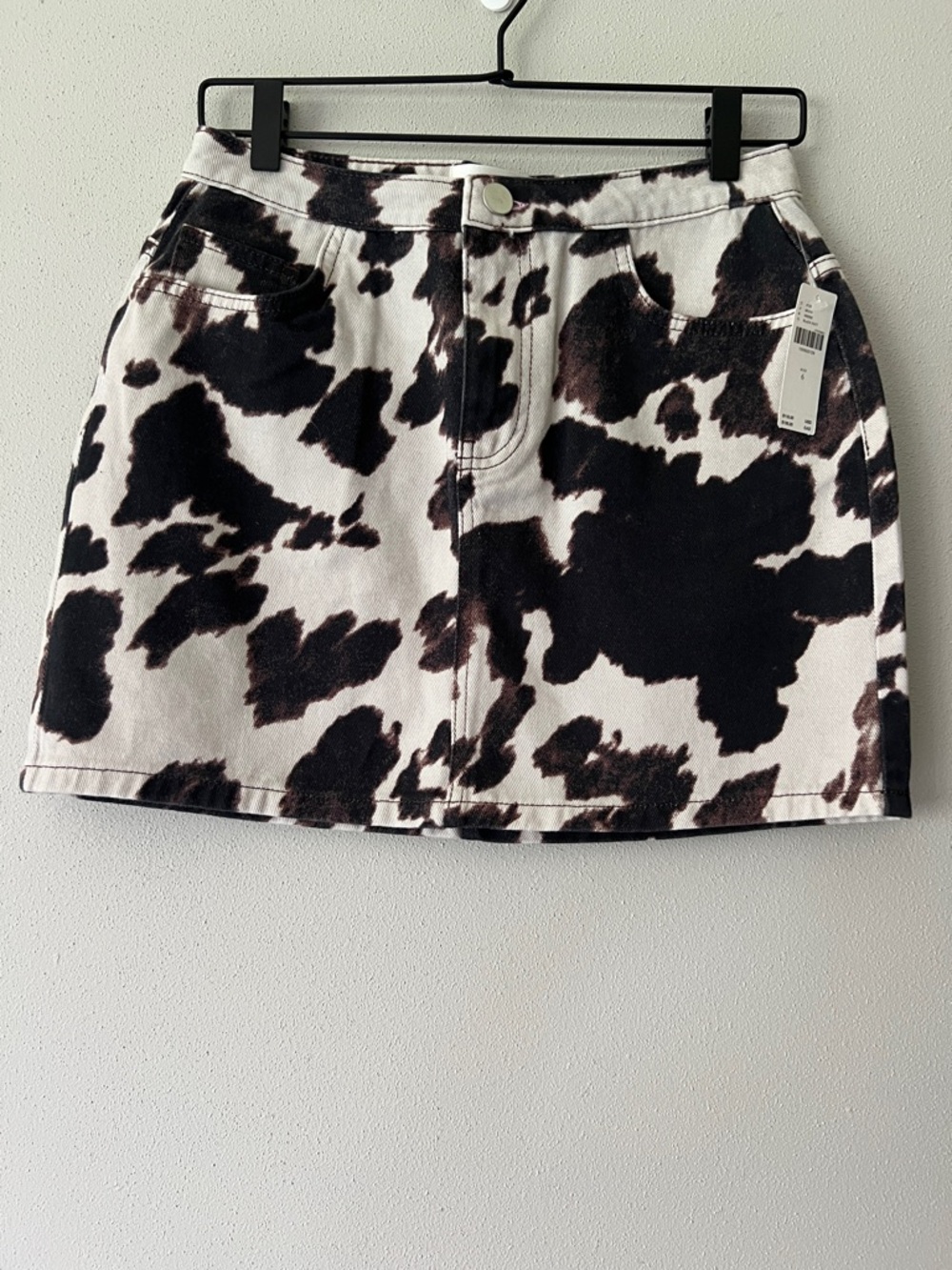 PILCRO Cotton Denim Mini Skirt